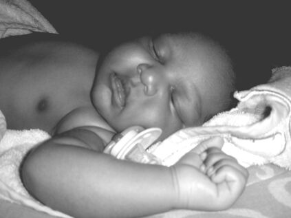African-American sleeping baby - black baby